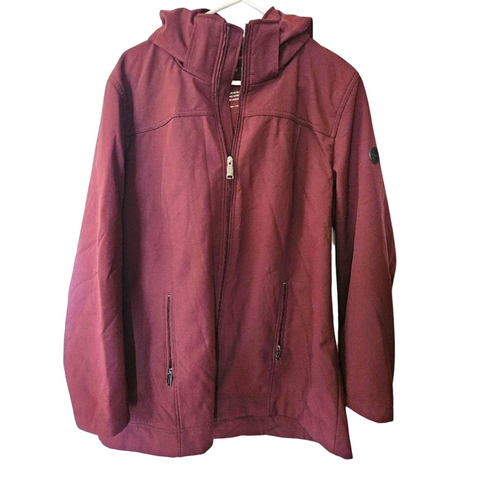 Andrew Marc Burgundy Women jacket with hood Size XL